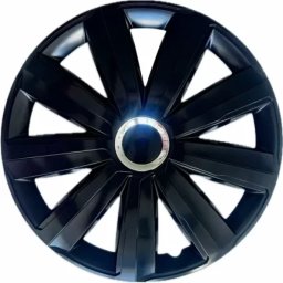 Set capace roti auto Cridem Drift RC 15 inch, 4 bucati, negru/crom