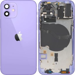 Piese si componente Capac Baterie Apple iPhone 12, Cu Carcasa Mijloc, Mov, Swap