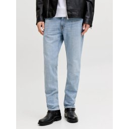 Jack & Jones Blugi barbati CLARK, cu talie medie si croiala Regular fit, Albastru deschis (SELECTATI MARIMEA: 33, SELECTATI LUNGIMEA: 32)
