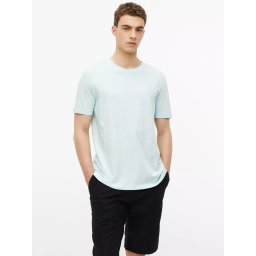 s.Oliver Tricou barbati, din bumbac, la baza gatului, Regular fit, Turcoaz deschis (SELECTATI MARIMEA: 3XL)