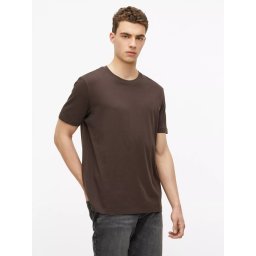 s.Oliver Tricou barbati, din bumbac, la baza gatului, Regular fit, Maro inchis (SELECTATI MARIMEA: M)