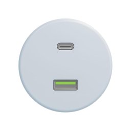 Reblig - Priză USB retro A+C fără ramă, albastră