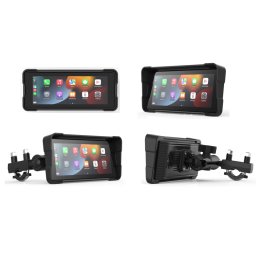 Camera Moto iSEN MT-7 Dash Cam Motocicleta, Ecran 6.86 IPS Touch, Dual Camera 1080P Fata Spate, Apple CarPlay Wireless, Android Auto, Bluetooth, Monitorizare Presiune Anvelope (TPMS), IP67