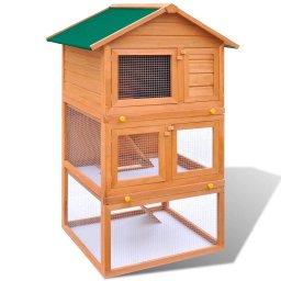 Cusca de iepuri de exterior din lemn cu 3 straturi GartenMobel Dekor