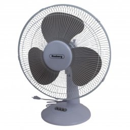 Ventilator de birou Rosberg R51760B16, 40 W, 40 cm, 3 viteze, Oscilatie, Inclinare reglabila, Alb/Gri