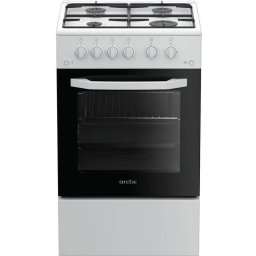 Aragaz Arctic AGM5511DTTL, 4 arzatoare, Gaz, Aprindere electrica, Grill, Timer, 50 cm, Alb