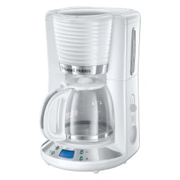 Cafetiera Russell Hobbs Inspire White 24390-56, 1100 W, 1.25 l, Tehnologie WhirlTech, Timer digital, Alb/Crom