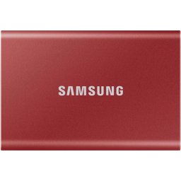 SSD extern Samsung T7 portabil, 500GB, USB 3.2, Metallic Red
