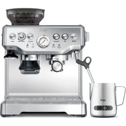 Espressor Sage SES875BSS, 1850 W, 2 l, 15 bar, alimentare boabe, Argintiu