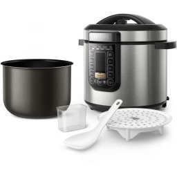 Multicooker Philips All-in-One, Oala cu invelis ProCeramic+, 1300 W, 6 l, functie de pastrare cald 12 ore, functie de gatit presetata, controlul timpului, 9 sisteme de siguranta