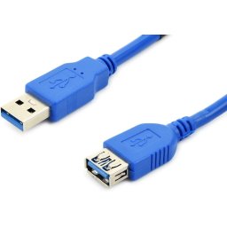 Cablu Accura USB-A - USB-A 1,8m M/F albastru