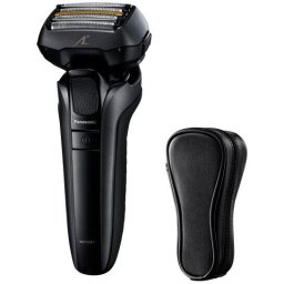 Aparat de ras Panasonic ES-LV6U-K803, 5 lame, Trimmer, Senzor pentru barba, 50min autonomie Li-Ion, Wet & Dry, Cap Flexibil 20D, Cutie de transport, Negru