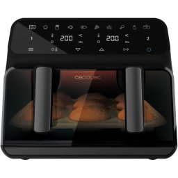 Friteuza cu aer cald, fara ulei Cecotec Cecofry Advance 9000 Window, 2200W, 9L, Control tactil, 8 Programe, Negru