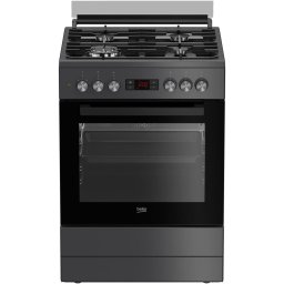 Aragaz mixt Beko FBSM62320SAC, 4 zone de gatit, arzator pe gaz de inalta eficienta, Clasa A, Display LED, Child Lock, Antracit