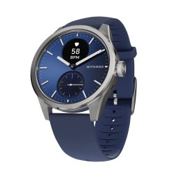 Ceas inteligent hibrid cu monitorizare a starii de sanatate Withings Scanwatch 2, 42mm, Albastru