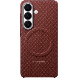 Husa protectie spate pentru Telefon Samsung Galaxy S26, Carbon Magnet Case, Rosu Coral