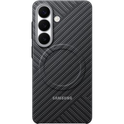 Husa protectie spate pentru Telefon Samsung Galaxy S26, Carbon Magnet Case, Gri