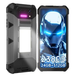 Telefon Mobil Unihertz 8849 Hike, Procesor MediaTek Helio G200 Octa-Core, Ecran IPS LCD touchscreen 6.78", 12GB RAM, 512GB Flash, Camera Tripla 50+64+8MP, Wi-Fi, 4G, Dual Sim, Android, Negru-Gri