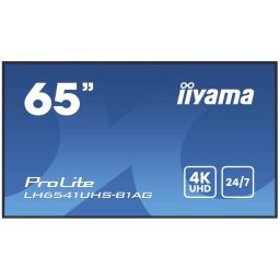 Ecran Profesional Iiyama 65" LH6541UHS-B1AG, 4K UHD 3840 x 2160, HDMI, Boxe, 6.5 ms, Negru