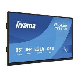 Display Profesional IPS LED Iiyama 86" TE8613A-B1AG, UHD 3840 x 2160, HDMI, DisplayPort, Touchscreen, Negru
