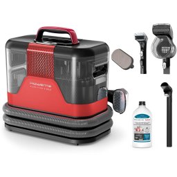 Aspirator cu spalare Rowenta Clean IT Hot & Cold IN7020F0, 1150 W, putere aspirare 13 kpa, rezervor apa & detergent 2.3 L, rezervor apa murdara 1.5 L, tehnologie PowerHeat, auto clean, perie 8 cm, detergent inclus, Rosu-Gri