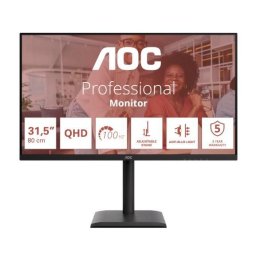 Monitor IPS LED AOC 31.5" Q32E4U, QHD (2560 x 1440), HDMI, DisplayPort, Boxe, Pivot, 100 Hz, 4 ms, Negru