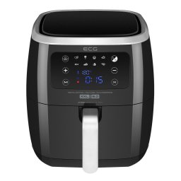 Friteuza cu aer fierbinte ECG AF 6000, 7 litri, 1800 W, 8 programe, control temperatura 30-200°C, Negru