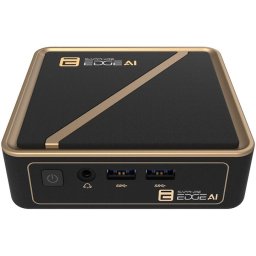 Mini PC Sapphire Edge AI 350 cu procesor AMD Ryzen™ AI 7 PRO 350 pana la 5.0GHz, fara RAM, fara SSD, AMD Radeon™ 860M, NO OS, Negru/Auriu