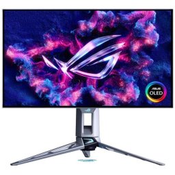 Monitor LED ASUS ROG Swift PG27AQWP-W, 27 inch, WOLED, QHD, 0.02 ms, 540 Hz, HDMI: x2, DisplayPort: x1, USB Hub: 3x USB 3.2 Gen 1 Type-A, AUX: x1 3.5mm Audio OUT, Argintiu