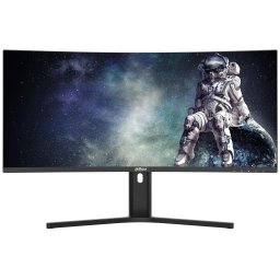 Monitor LED Dahua DHI-LM34-E330CA, 34", WQHD (3440x1440), Curbura 1500R, VA, 200Hz, 1ms MPRT, Flicker-Free, Low Blue Light, HDR10, 2xHDMI 2.0, 2xDP 1.4, Audio, Vesa 100x100mm, Negru