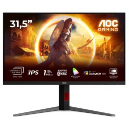 Monitor Gaming AOC U32G4U, 31.5", UHD (3840x2160), Fast IPS, WLED, 160Hz, 0.5ms MPRT, 1ms GtG, G-SYNC Compatible, VESA Certified DisplayHDR 400, Flicker Free, Low Blue Mode, HDMI, DisplayPort, USB, Pivot, Negru