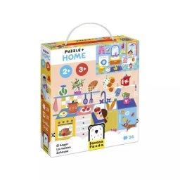 Banana Panda: Puzzle cu carduri ilustrate: casa mea - set de 24 piese