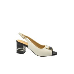 Pantofi eleganți peep-toe Anna Viotti crem , din piele naturală GOR1474-38 EU