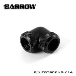 14mm OD Twin Seal Hard Tube 90 Degree Compression Fitting Negru