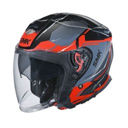 Casca moto open face SMK GTJ gri negru rosu