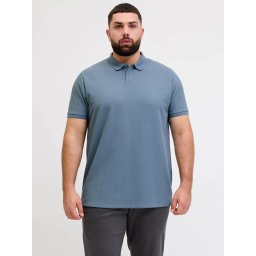 Jack & Jones Plus Tricou polo barbati big sizes, cu logo, Regular fit, Austin, Albastru (SELECTATI MARIMEA: 2XL)