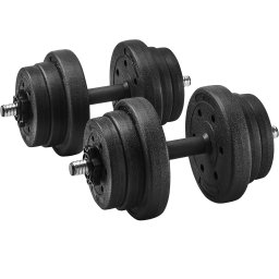 Set 2 gantere reglabile SONGMICS 2x10 kg pentru fitness, negre