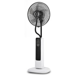 Ventilator de podea cu nebulizator de apa EFM-1341WR, 60 W, 2 L, 3 viteze, 3 moduri, Oscilatie, Temporizator, Telecomanda, Alb/Negru