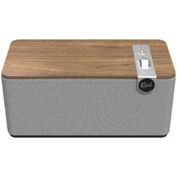 Boxa Klipsch The One Plus 2.1 W, 60 W, Bluetooth 5.3, USB-C, Biamplificare, Carcasa din lemn, Aplicatie mobila, Nuc/Gri