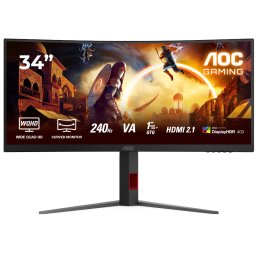 Monitor Gaming Curbat LED AOC CU34G4Z, 34" UWQHD, 240 Hz, 0.3 ms, Black