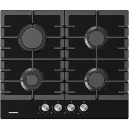 Plita HBH-M421IRFGBK, Gaz, 4 arzatoare, Gratar fonta, Aprindere electrica, Dispozitiv de siguranta, 60 cm, Sticla neagra
