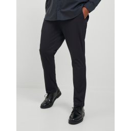Jack & Jones Plus Pantaloni chino barbati big sizes, cu talie joasa si croiala Slim Fit, Negru (SELECTATI MARIMEA: 42, SELECTATI LUNGIMEA: 34)