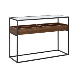 Produs Resigilat Masa tip consola Re-Bloom Waco, fier/sticla securizata/PAL, 110x40x80 cm, 30 kg, maro/negru - Verificat A