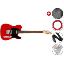 Squier Sonic Telecaster Laurel Fingerboard Black Pickguard Torino Red Set