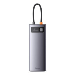 Docking Station HUB 9 in 1 USB Type C - 2 x HDMI / 2 x USB 3.2 Gen. 1/1 x USB 2.0 / 1 x Power Delivery / 1 x SD card reader / 1 x TF card reader / 1 x RJ-45 gray (WKWG060013)