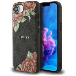 Husa Guess Apple iPhone 17e / 16e 4G Flowers Print Negru