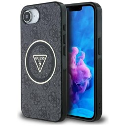 Husa Guess Apple iPhone 17e / 16e IML Glitter 4G Circle Triangle Negru
