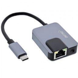 Adaptor USB type C la Gigabit LAN RJ45 + jack stereo 3.5mm + PD 100W, InLine IL33382I