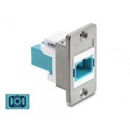 Modul fibra optica SC Simplex M-M montare panou Alb/turcoaz, Delock 91102