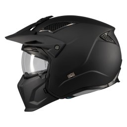 Casca MT Streetfighter SV S Pure A1 negru mat (ochelari soare integrati) - masca (protectie) barbie si cozoroc detasabile - omologare noua ECE 22.06